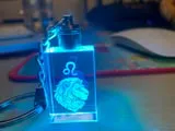 [Laser cut and engrave] Porte-clés en cristal avec signe astrologique du Lion