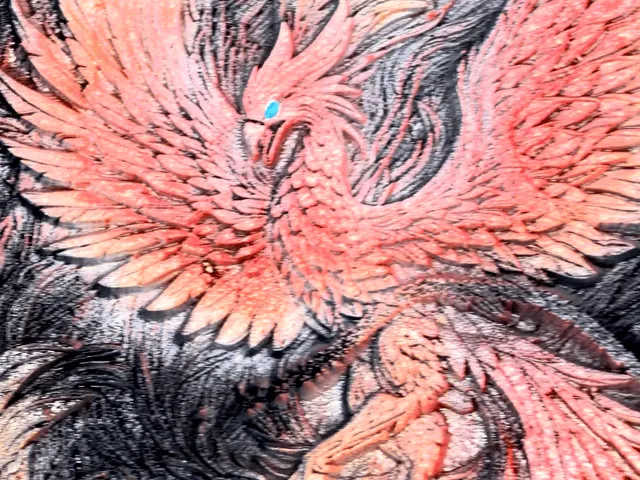 Embossed Phoenix Wall Art on slate coaster