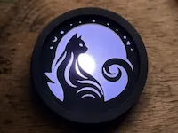 [Laser cut and engrave] Illuminated Cat Silhouette Circular Night Light