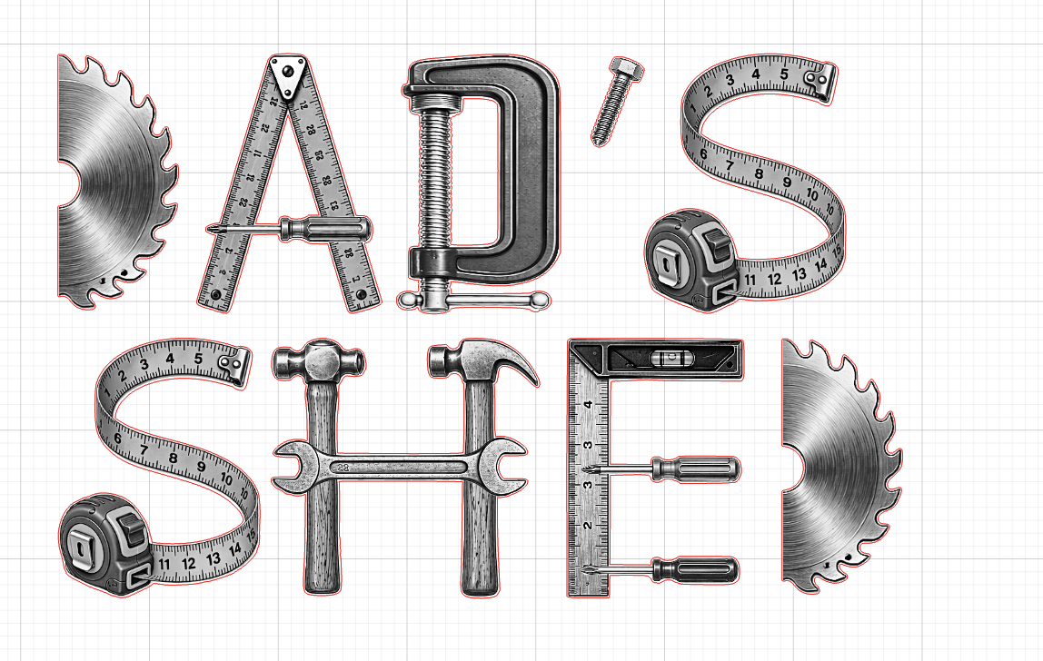 Dad's Shed Wooden Wall Sign with Tool Letters instruction: step 1 - Engrave and cut