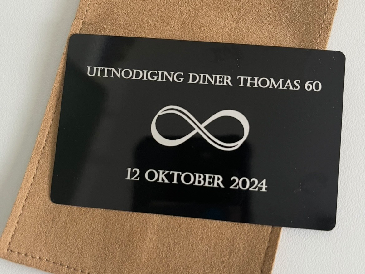 Black Metal Infinity Symbol Birthday Dinner Invitation Card