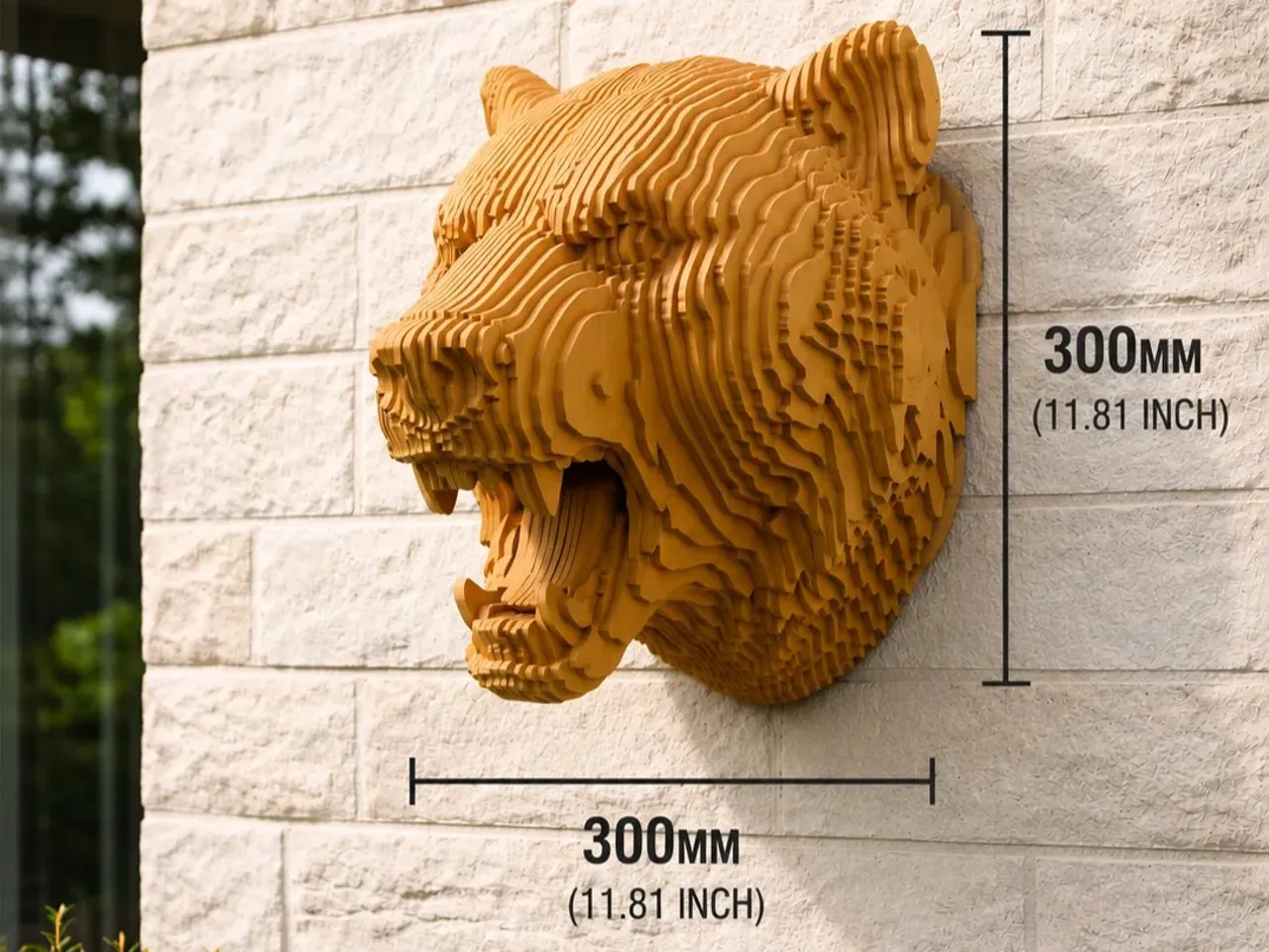 [Laser cut and engrave] Layered Bear Head Wall Decor | 6mm Wood Laser Cut File (SVG, DXF)