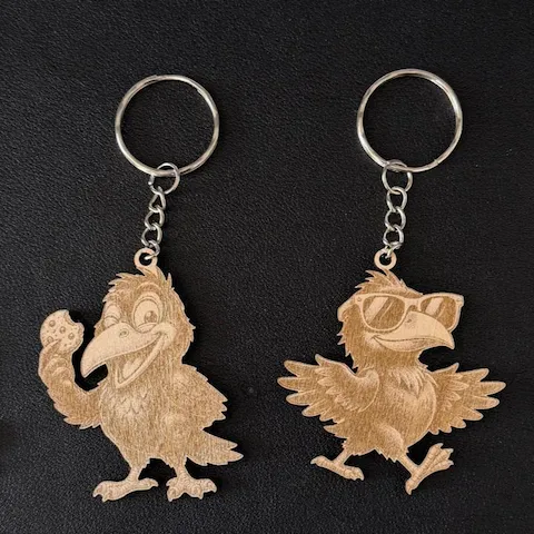 natural wood plywood keychain