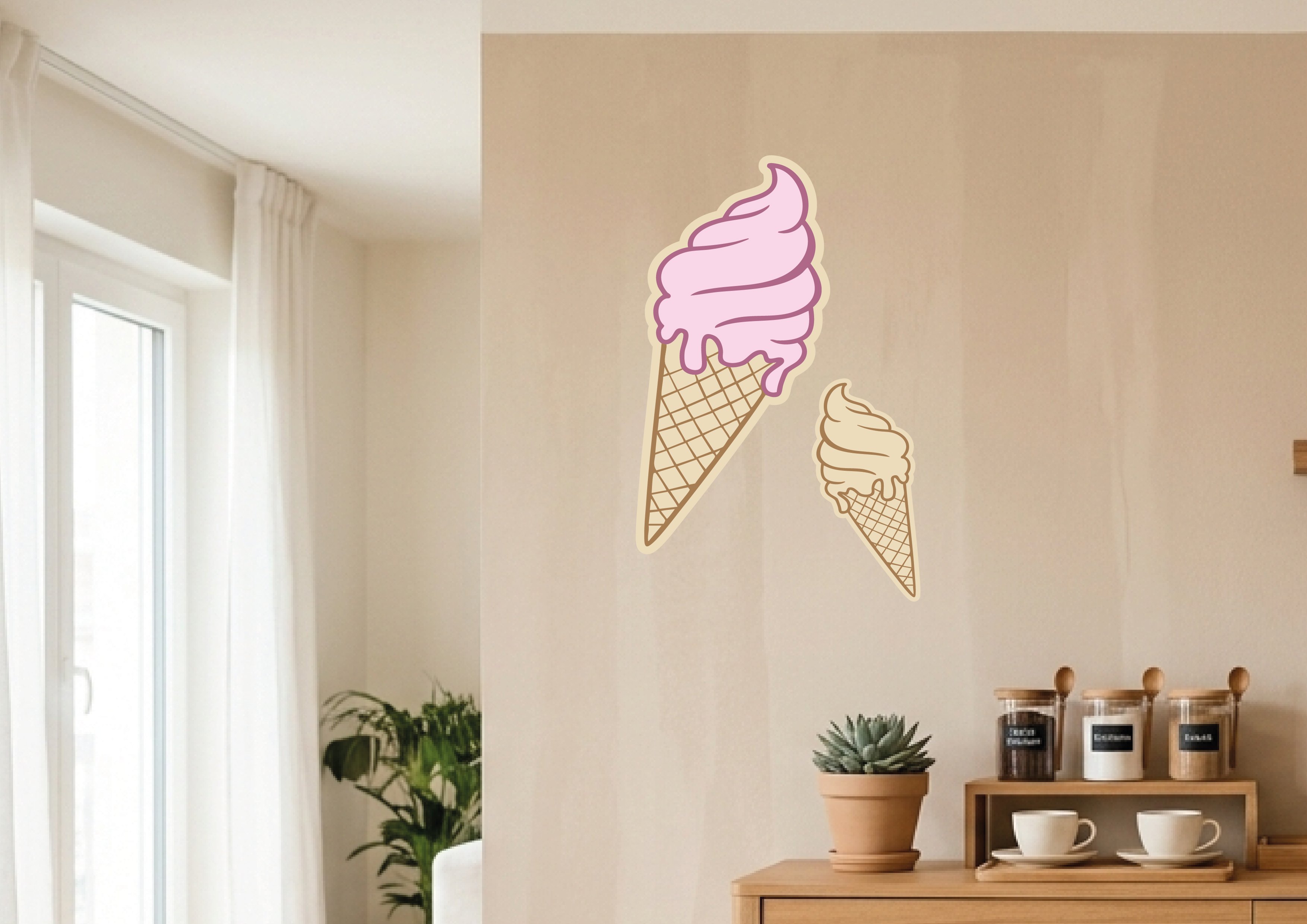 [Laser cut and engrave] Wall Decor - Ice Cream