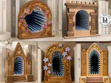 [Laser cut and engrave] Decorative Infinity Mirror Book Nook with Architectural and Floral Motifs Laser Cut Bundle