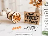 [Laser cut and engrave] 3D Halloween Stamps Bundle. Spooky Stamp Laser Cut Files. Halloween Quotes SVG. Trick or Treat. Ghost. Spider. Witch. Pumpkin. Kids