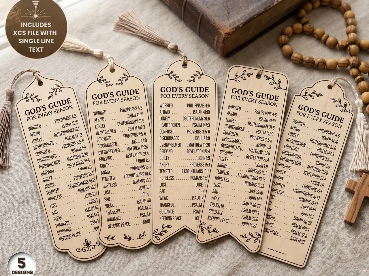 [Laser cut and engrave] Bible Emergency Numbers Bookmark SVG Bundle