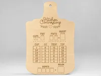 [Laser cut and engrave] Kitchen Conversions Chart on Wooden Cutting Board Shape