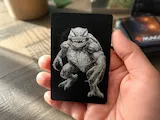 [Laser cut and engrave] Sammelkarte mit illustriertem Monster-Motiv