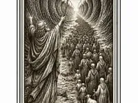 [Laser cut and engrave] Moses Parting the Red Sea Religious Bookmark