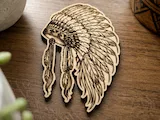 [Laser cut and engrave] Native American Style Feather Headdress Wall Art