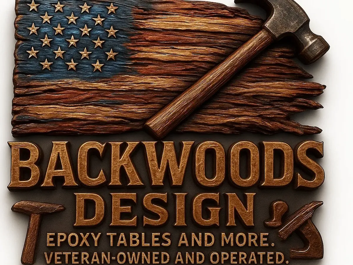 [Laser cut and engrave] Backwoods Design American Flag Wood Sign with Hammer Motif
