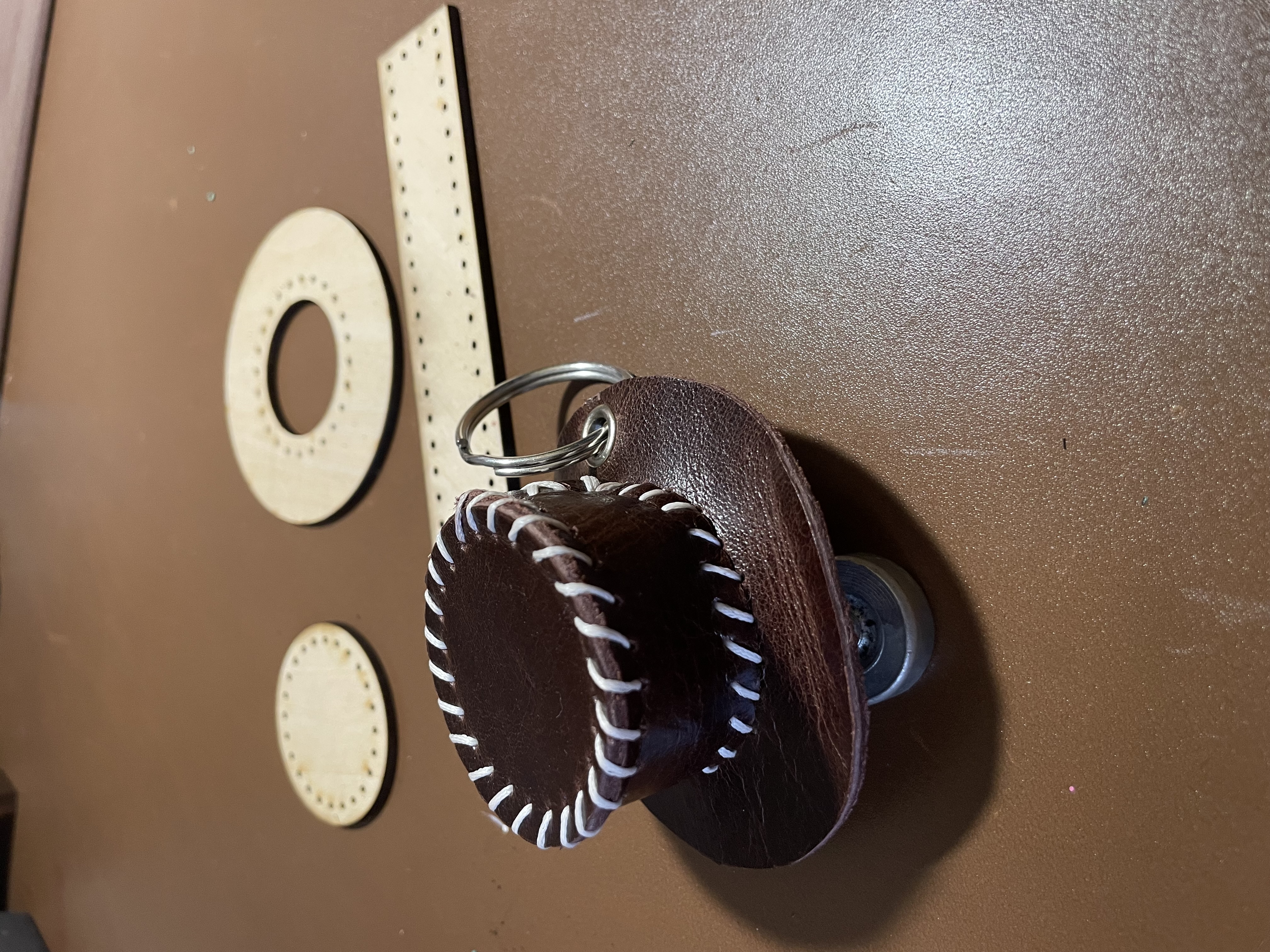 Leather Hat Keychain! anniversary gift for him idea