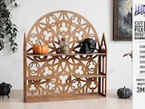 [Laser cut and engrave] Gothic Cathedral Style Wooden Display Shelf for Curios and Collectibles Laser Cut Bundle