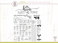 [Laser cut and engrave] Home Sweet Home Kitchen Conversion Chart with Cooking Temperatures Cutting Board