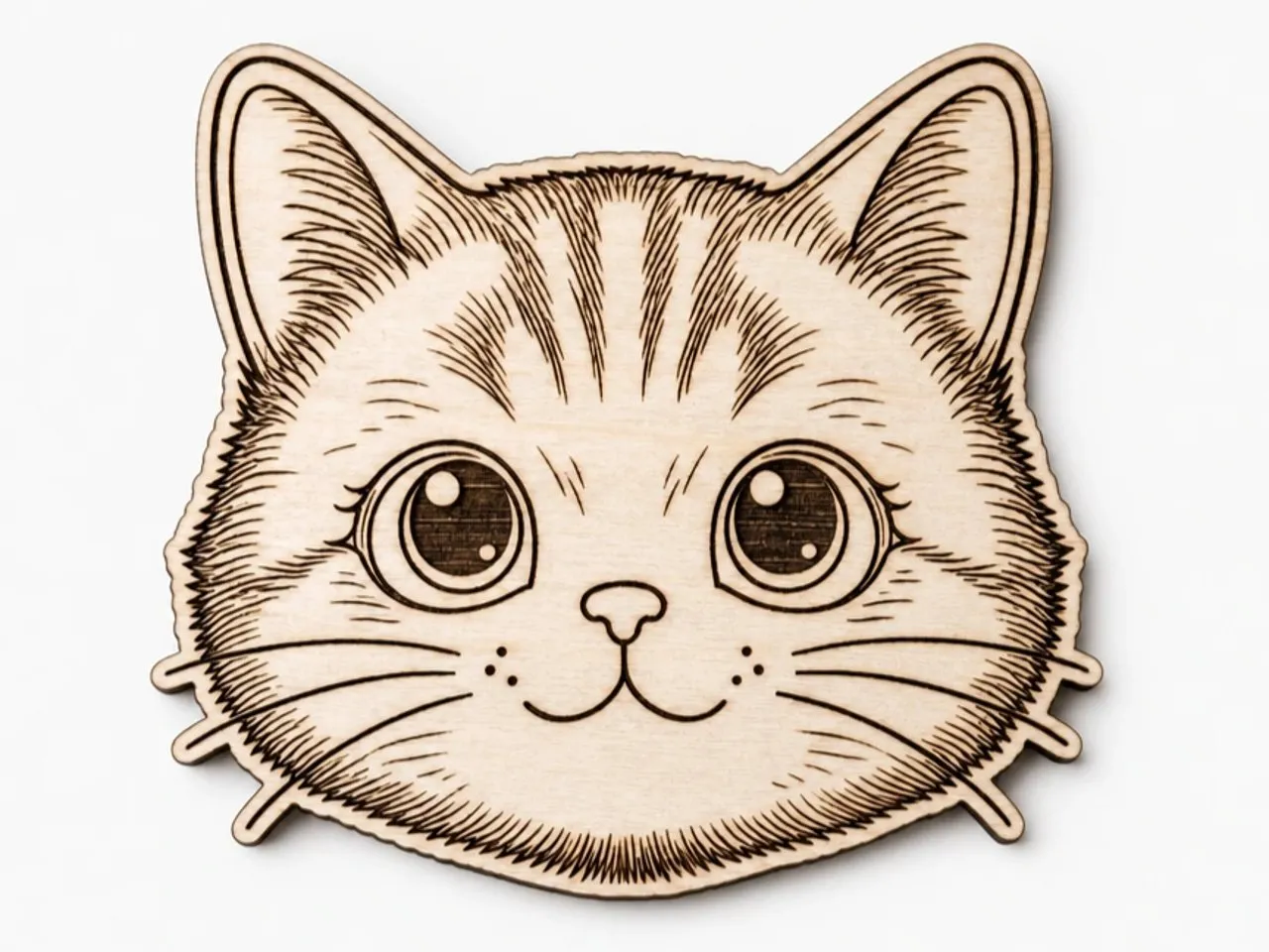 [Laser cut and engrave] Cute Cat Face