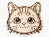 [Laser cut and engrave] Cute Cat Face