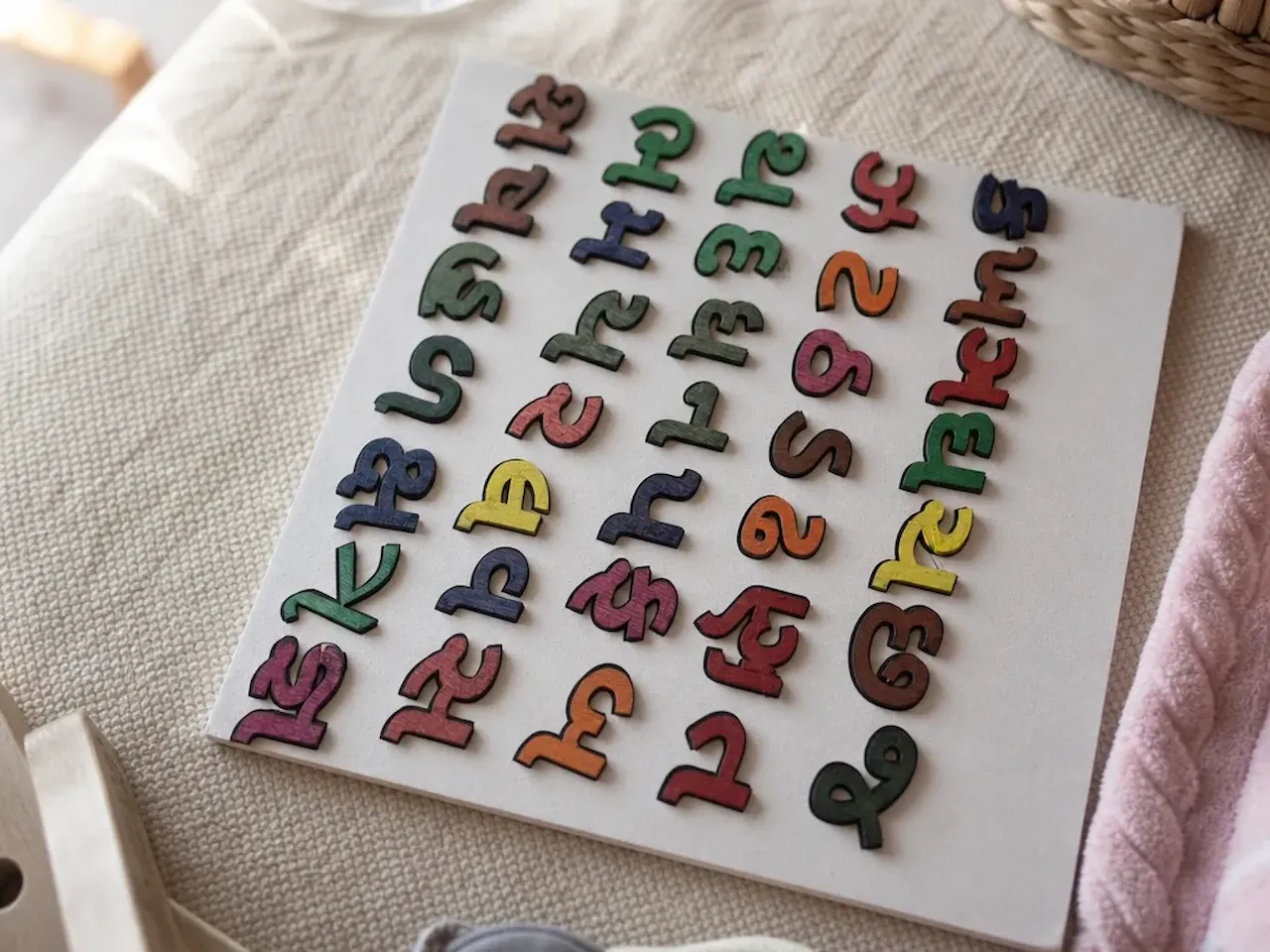 [Laser cut and engrave] Amharic Alphabet Educational Puzzle Board for Children