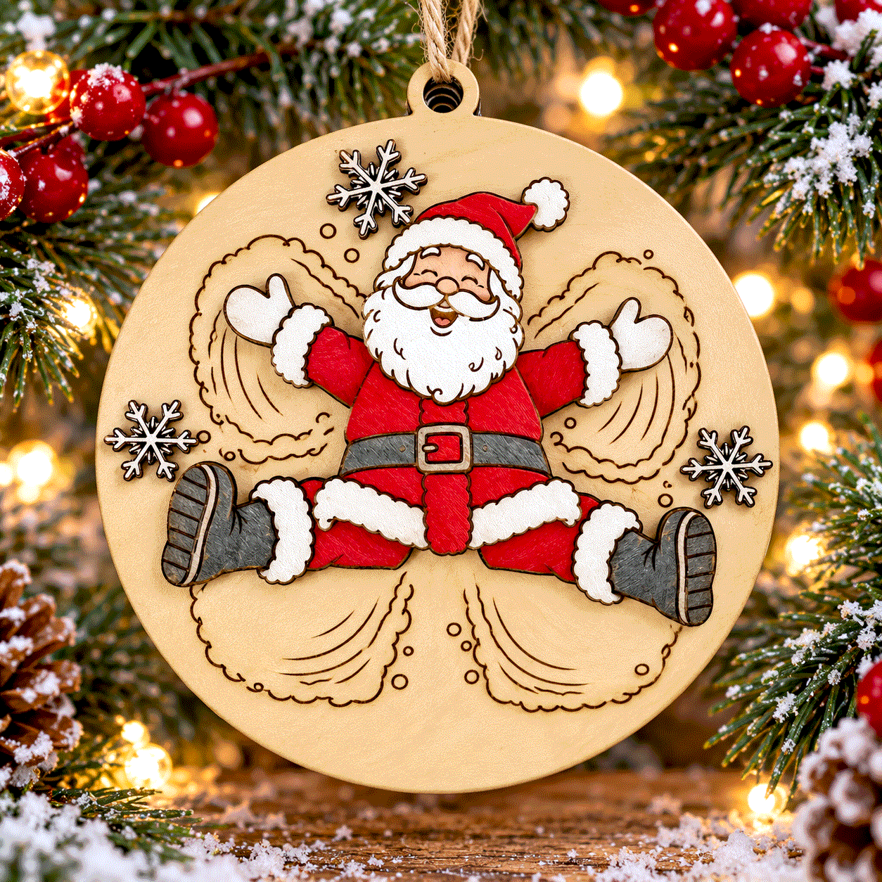 [Laser cut and engrave] Santa & Elf Snow Angels - Naughty or Nice