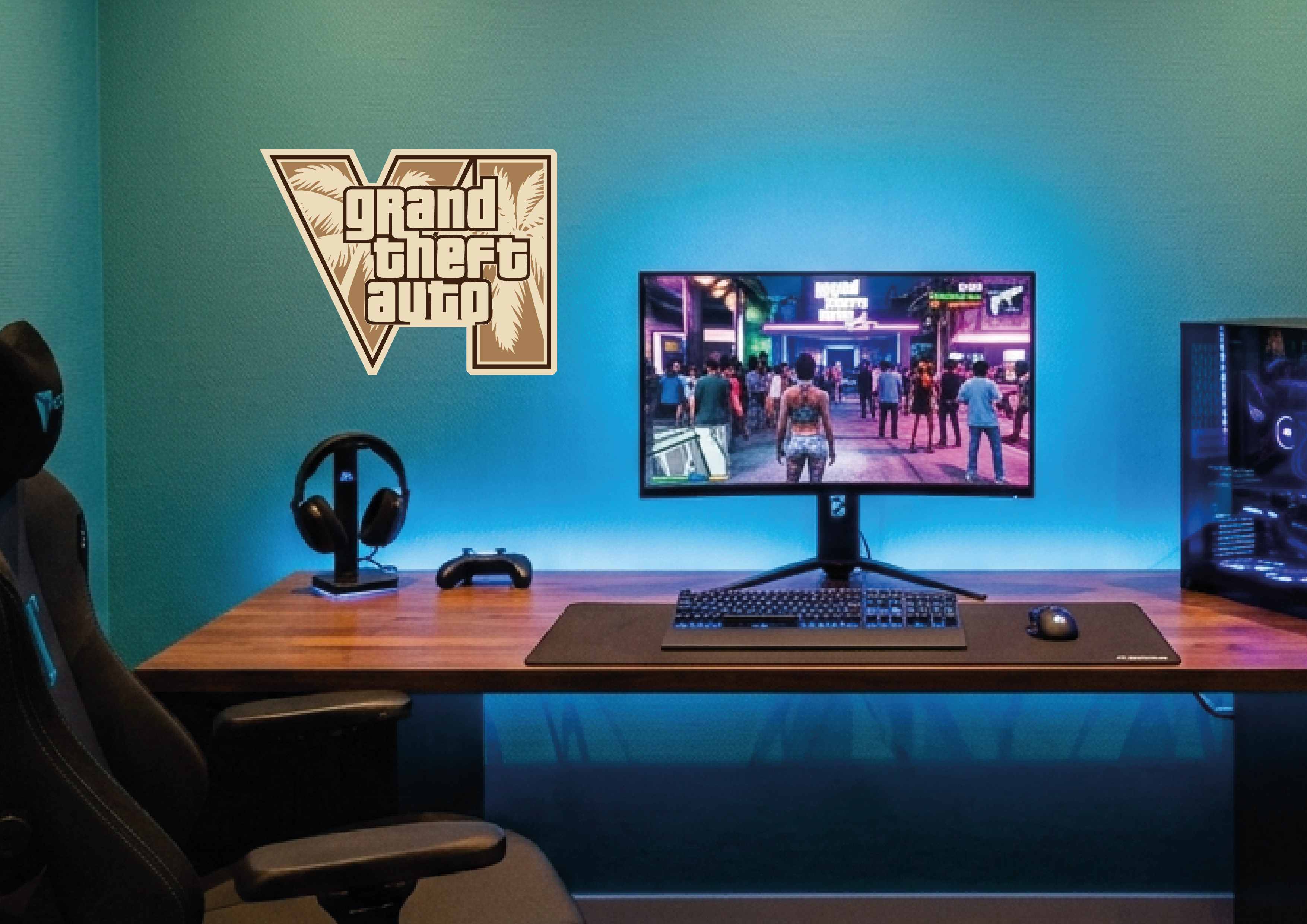 [Laser cut and engrave] Insegna da parete con logo Grand Theft Auto V