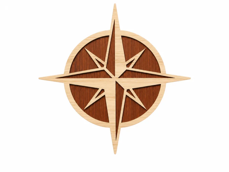 Nautical Compass Rose Wall Art - Laser Cutting Design