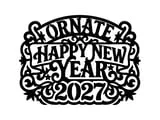 [Laser cut and engrave] Panneau décoratif Happy New Year 2027 avec motifs floraux
