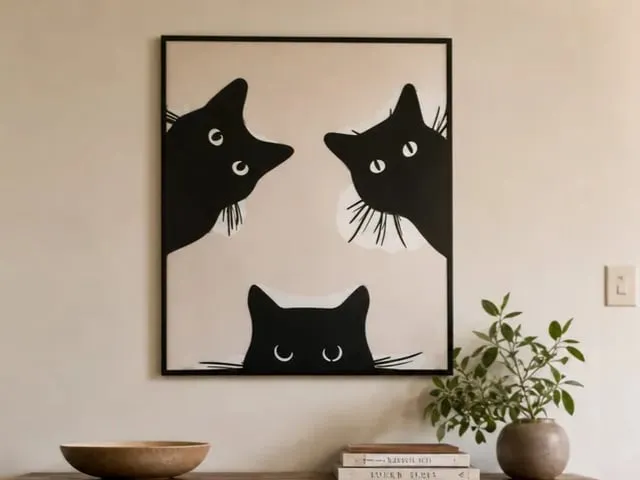 Cat Wall Art SVG Bundle, Cat Window Scene Laser Cut File, Cat Lover Decor, Modern Cat Wall Decor, Feline SVG Set