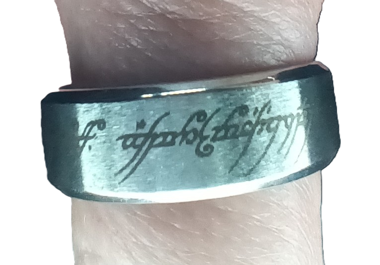 [Laser cut and engrave] One Ring replica with Elvish script inscription