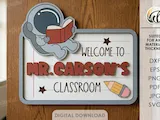 [Laser cut and engrave] Personalized Classroom Signs Bundle. Teacher Name Sign Laser Cut Files. School Welcome Door Hanger. Layered School Decor SVG. Kids. Children