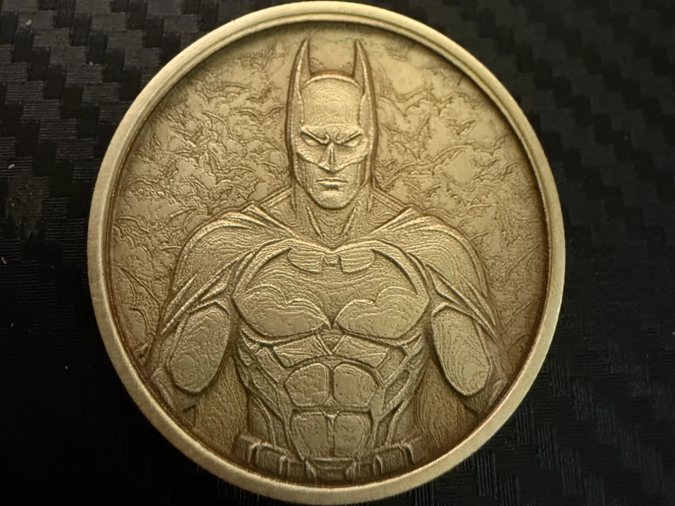 Batman embossed gold tone collector coin