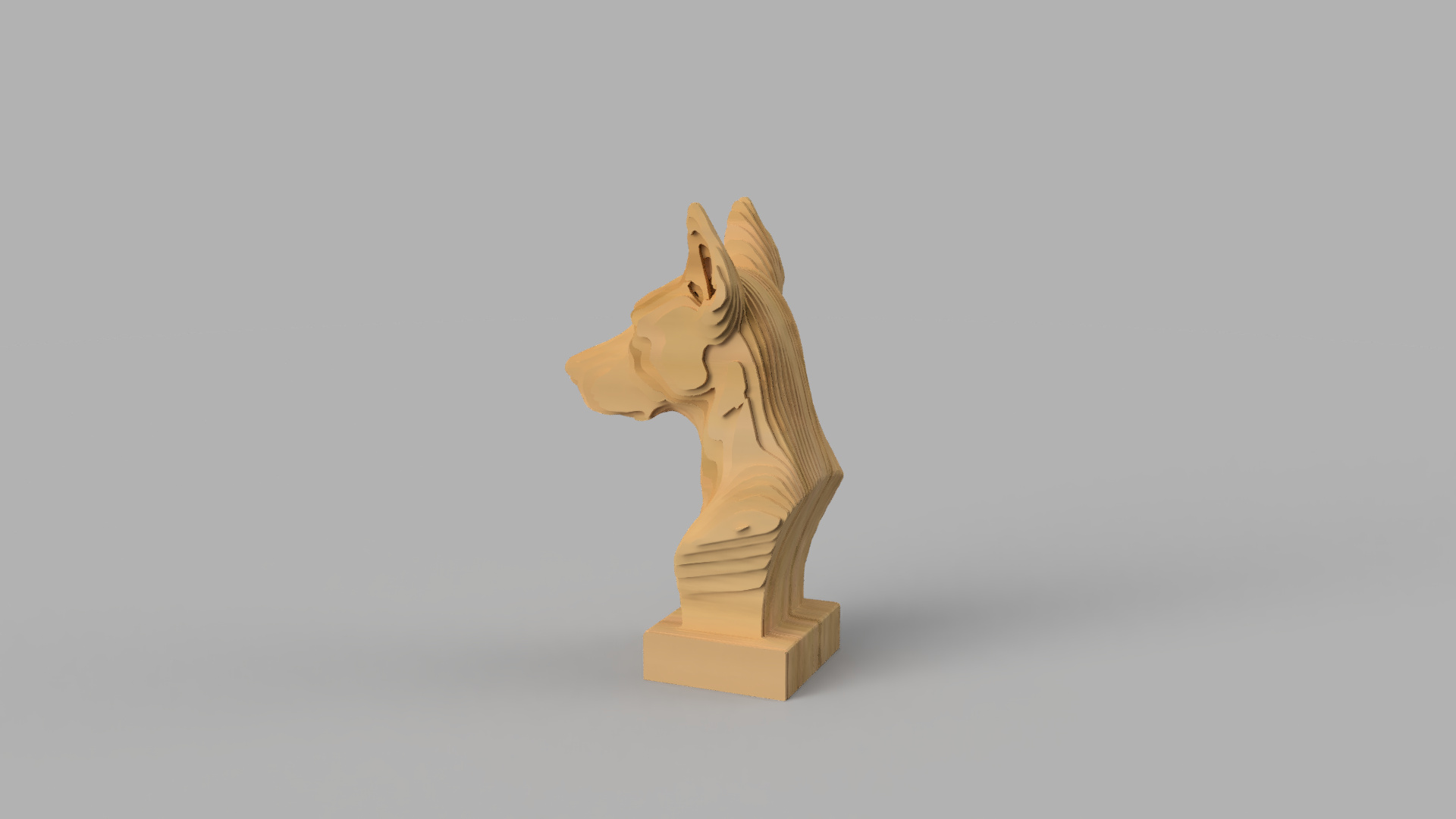 [Laser cut and engrave] Doberman Pinscher Dog Bust Sculpture