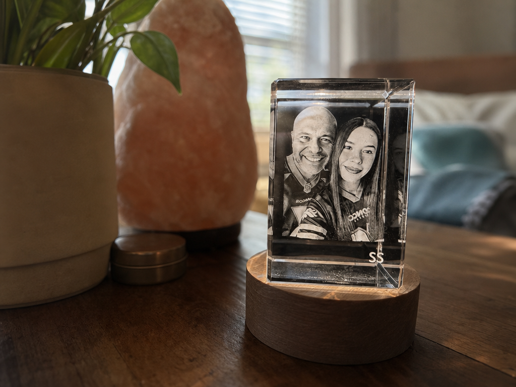 Rectangular Crystal Block with Personalized Photo Portrait