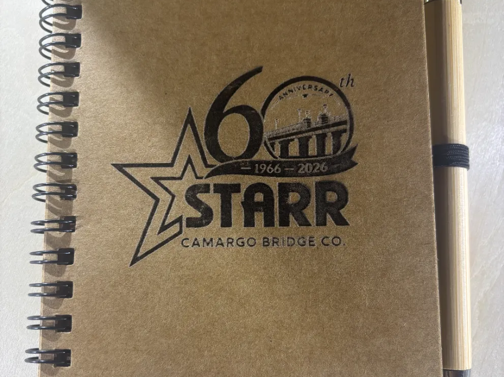 Spiral Bound Notebook with 60th Anniversary Starr Camargo Bridge Co Logo