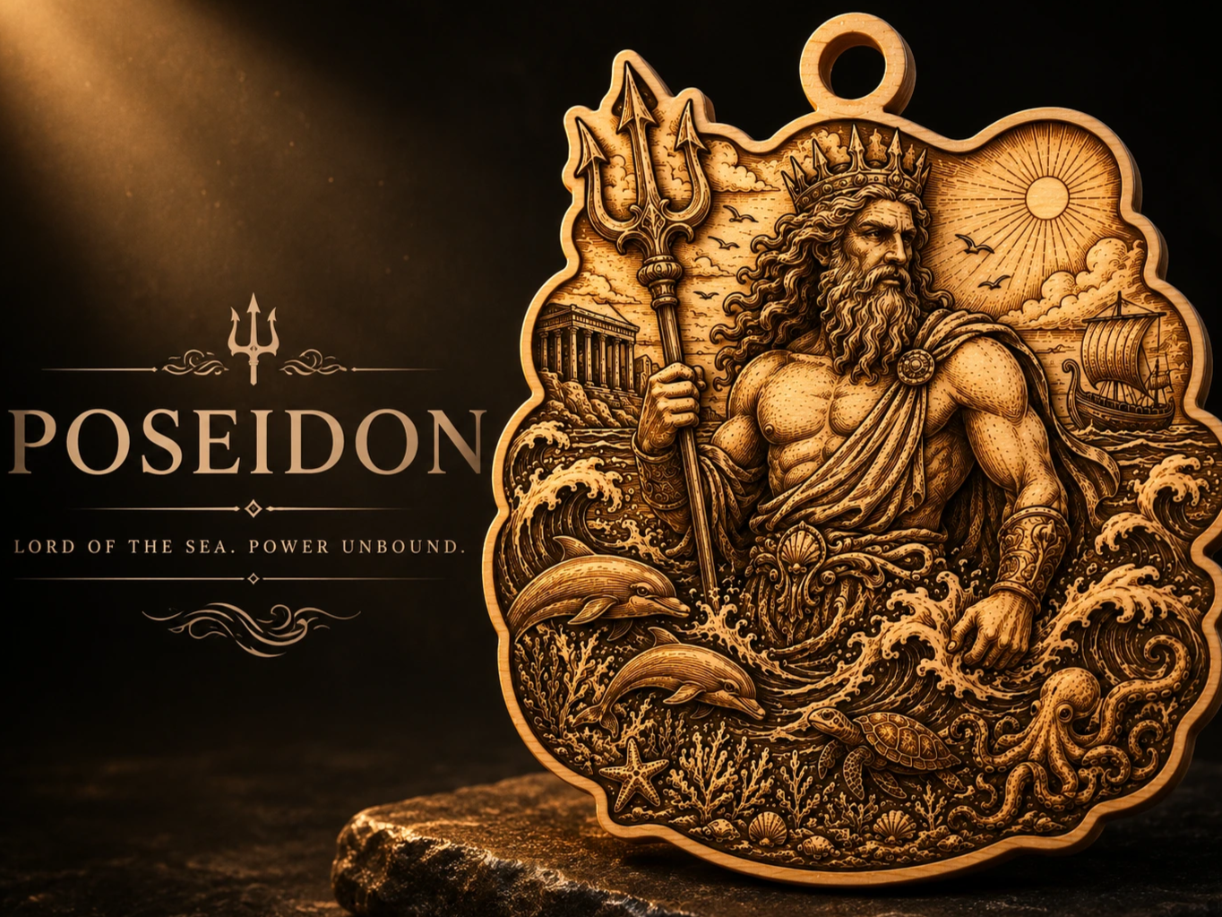 Poseidon Greek God Pendant