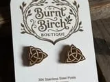 [Laser cut and engrave] Celtic Trinity Knot Stud Earrings