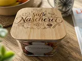 [Laser cut and engrave] Vorratsdose mit Bambusdeckel und Süße Nascherei Gravur