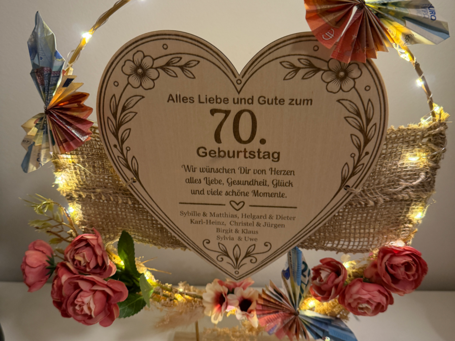 Geldgeschenk zum 70. Geburtstag