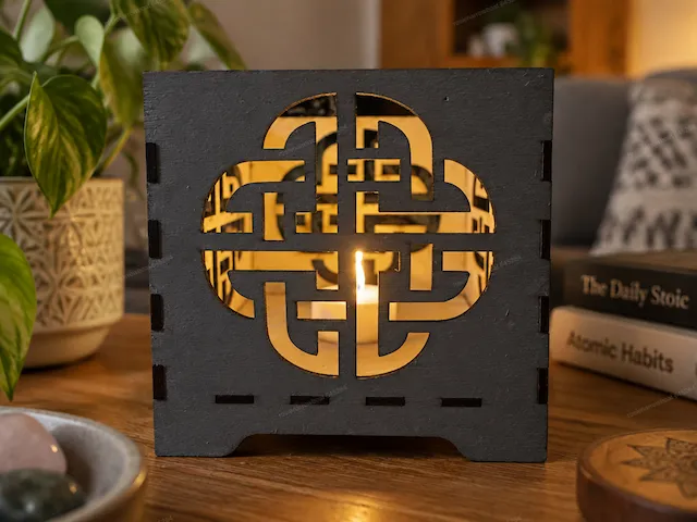 Celtic Knot Square Candle Lantern For LED T-Lights