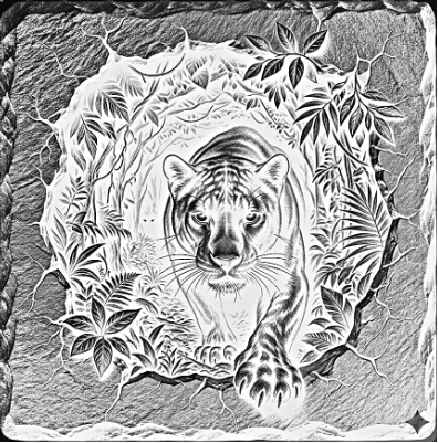 3d illusion Panther square slate Coaster.xs