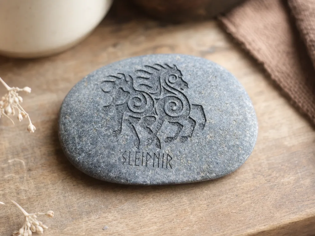 Sleipnir Norse Mythology Motif Stone