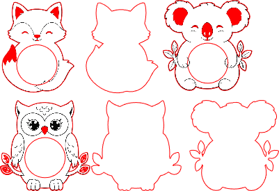 3 support bougies, hihou,renard, koala.xs