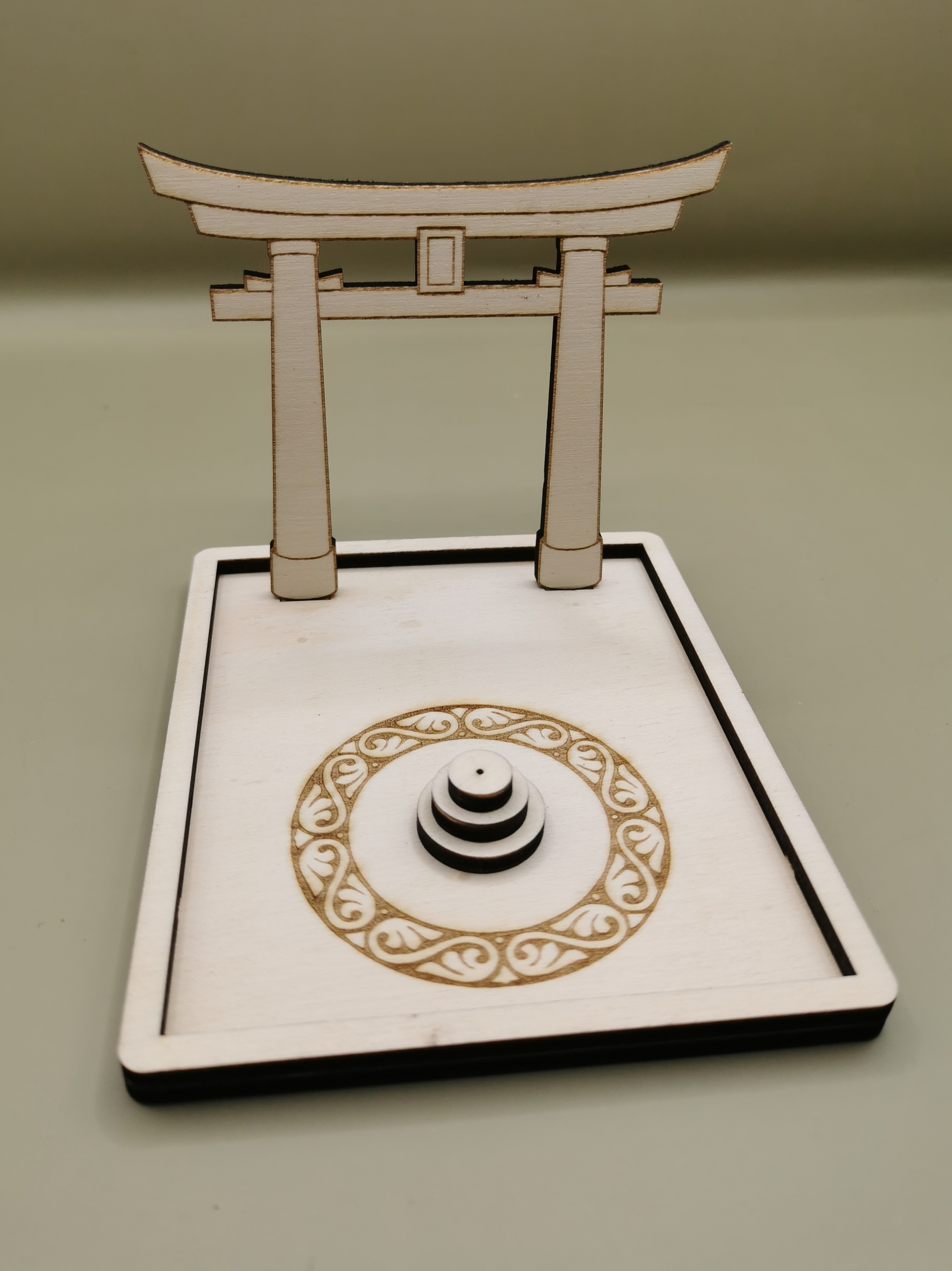 [Laser cut and engrave] Japanese Torii Incense Holder | Zen Wooden Incense Stick Stand | Laser Cut Temple Decor | Meditation & Relaxation Home Gift
