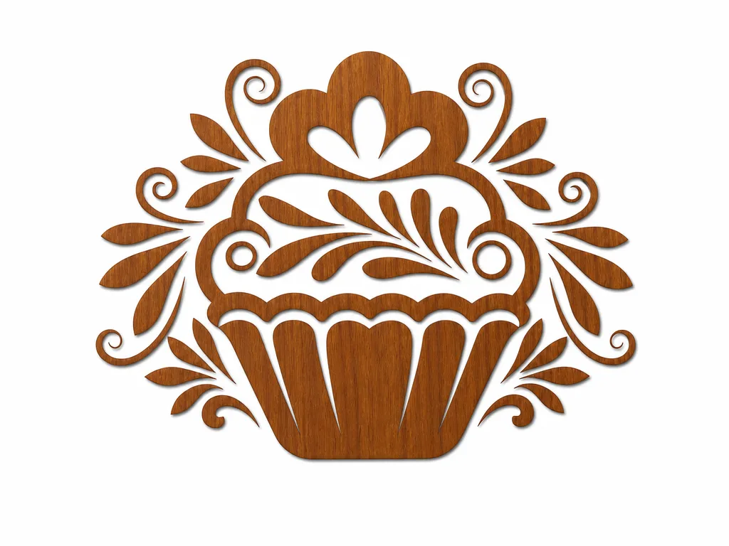 Cupcake - Floral Laser Cut File