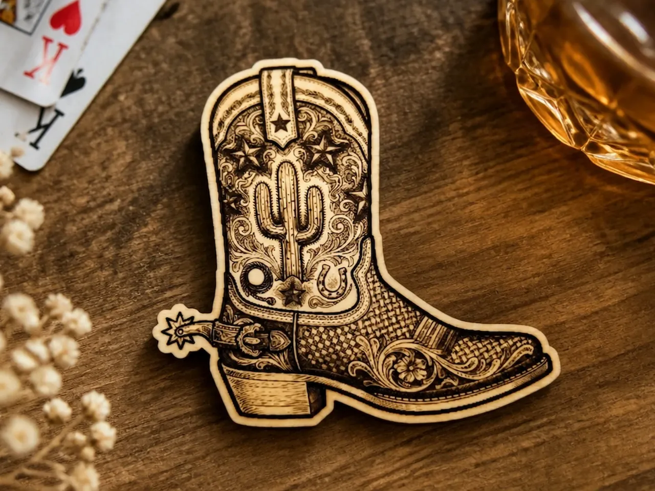 [Laser cut and engrave] Western Cowboy Boot