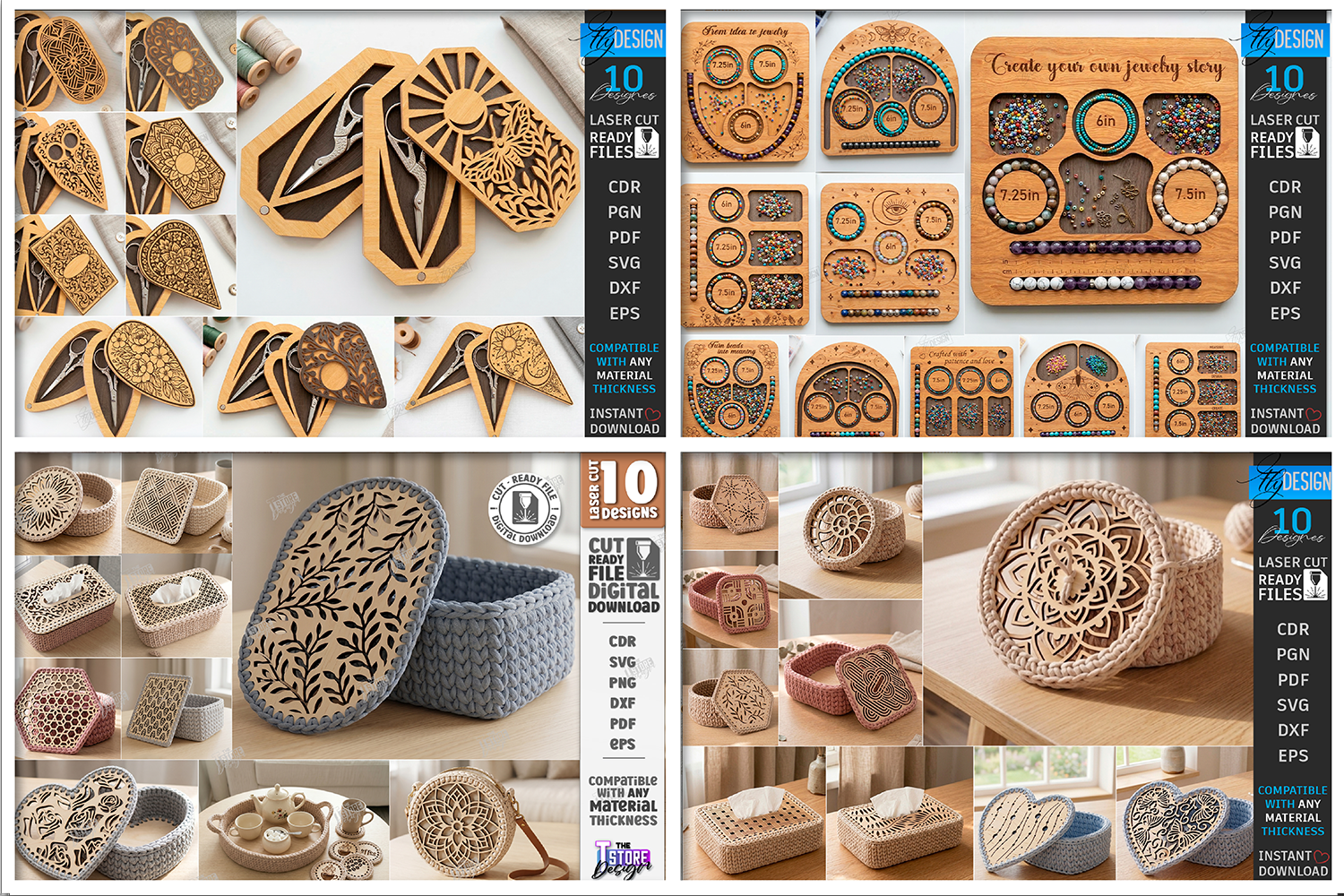 [Laser cut and engrave] Needlework and Knitting Organization Accessories Collection Laser Cut Mega Bundle