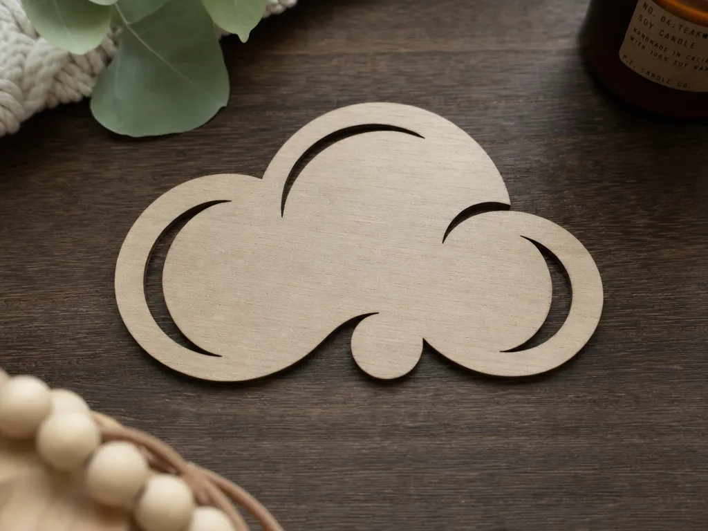 Wooden Cloud Shape Cutout for Nursery Wall Decor