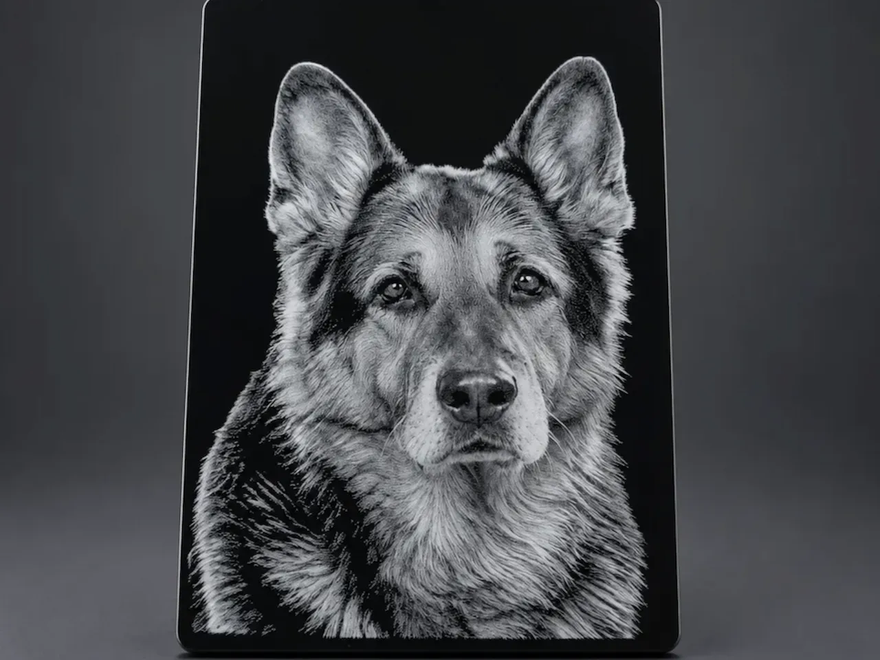 [Laser cut and engrave] German Shepherd Dog Portrait Wall Art