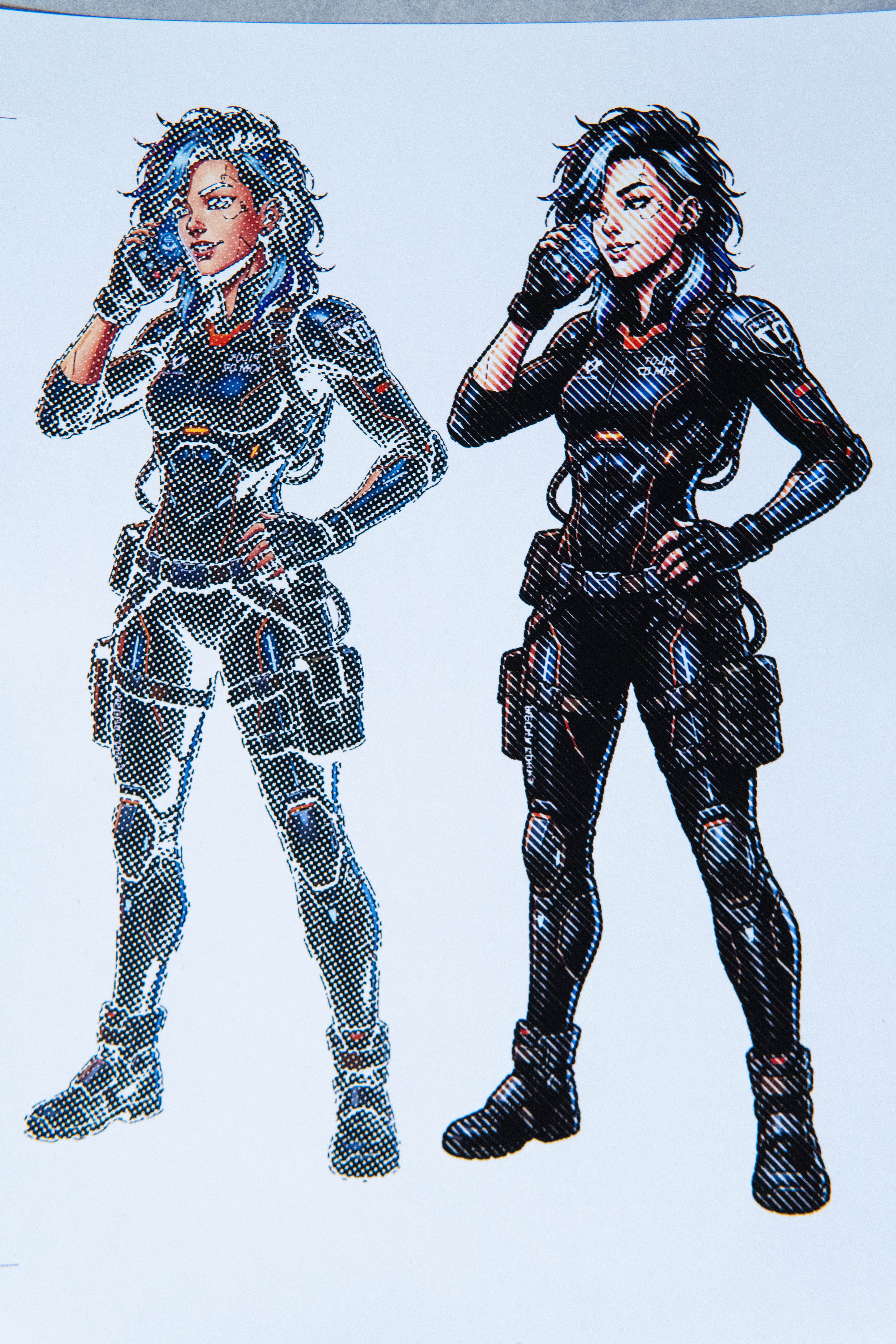 [DTF Printing] KIM Cyber Girl Mecha Pilot Halftone Graphics