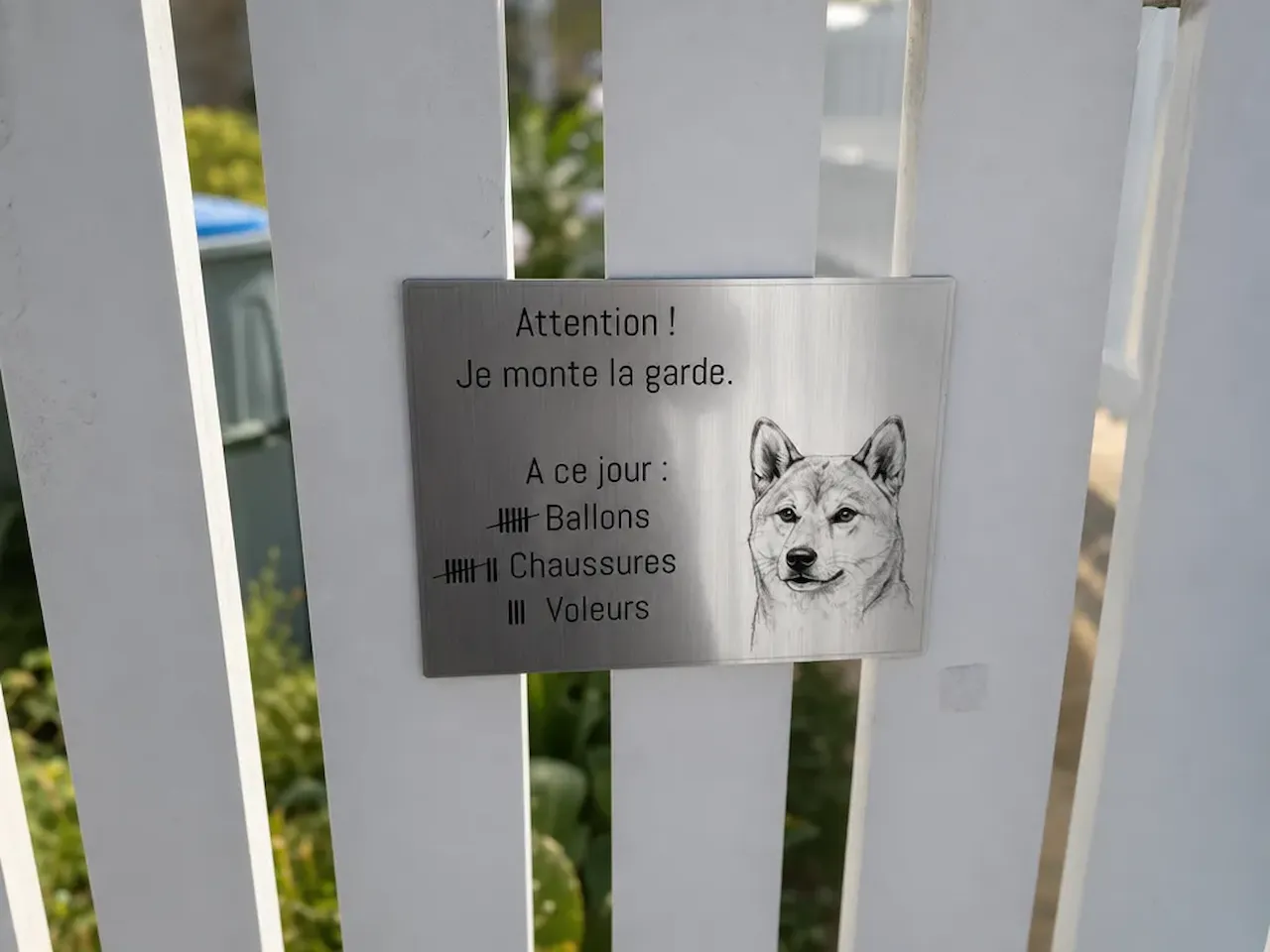 [Laser cut and engrave] Plaque de signalisation humoristique avec chien pour portail