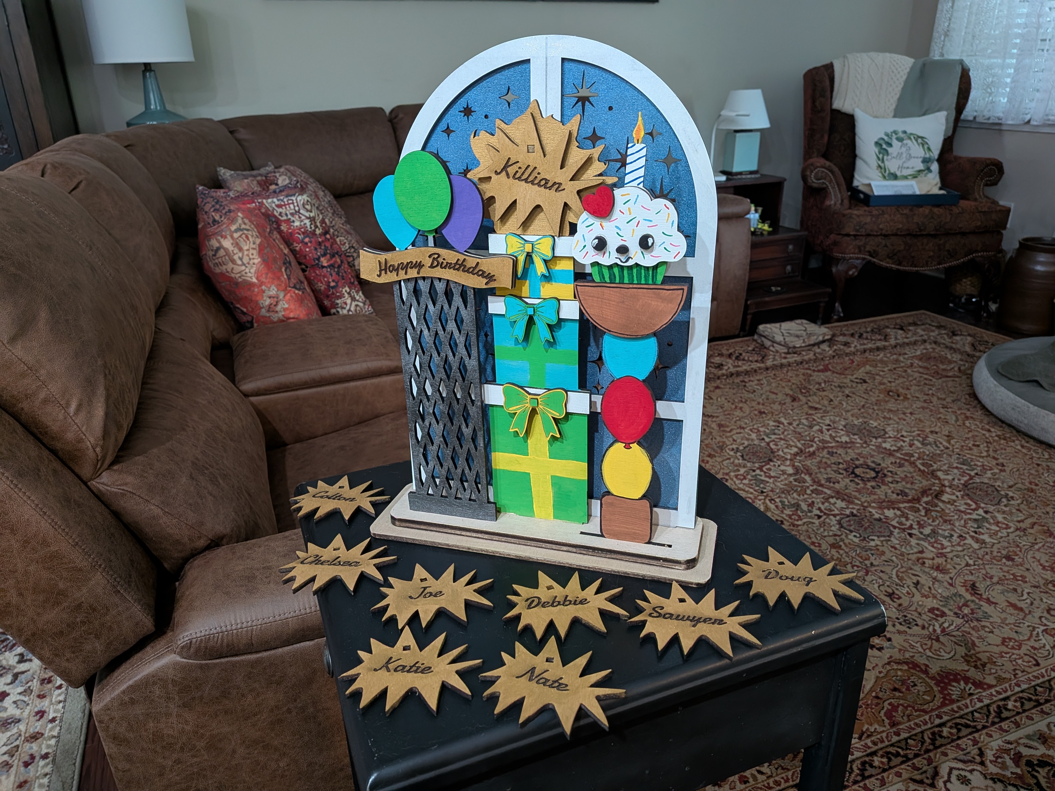 [Laser cut and engrave] Birthday Display (Interchangeable)
